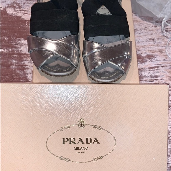 Prada Shoes - Prada Metallic Sandals